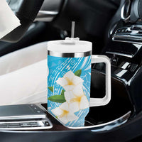 Personalized Guam Chamorro Tumbler With Handle Turtles and Guasali Flowers