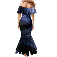New Zealand Aotearoa Matariki Mermaid Dress Starry Silver Fern LT7 - Polynesian Pride