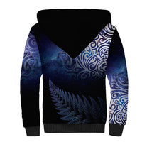 New Zealand Aotearoa Matariki Sherpa Hoodie Starry Silver Fern LT7 - Polynesian Pride
