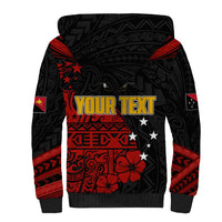 Personalised PNG Kumuls Rugby Sherpa Hoodie Motuan Mix Patterns LT7 - Polynesian Pride