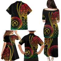 Proudly Ni-Van Sandroing Inspired Classic Style Family Matching Puletasi and Hawaiian Shirt LT7 - Polynesian Pride