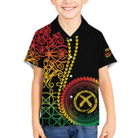 Proudly Ni-Van Sandroing Inspired Classic Style Family Matching Puletasi and Hawaiian Shirt LT7 Son's Shirt Colorful - Polynesian Pride