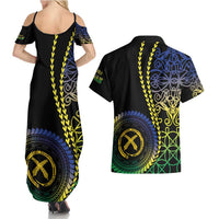 Proudly Ni-Van Sandroing Inspired Couples Matching Summer Maxi Dress and Hawaiian Shirt Malampa Classic Style LT7 - Polynesian Pride