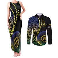 Proudly Ni-Van Sandroing Inspired Couples Matching Tank Maxi Dress and Long Sleeve Button Shirt Malampa Classic Style LT7 Colorful - Polynesian Pride