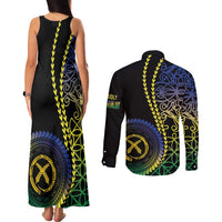 Proudly Ni-Van Sandroing Inspired Couples Matching Tank Maxi Dress and Long Sleeve Button Shirt Malampa Classic Style LT7 - Polynesian Pride