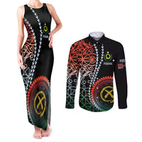 Proudly Ni-Van Sandroing Inspired Couples Matching Tank Maxi Dress and Long Sleeve Button Shirt Penama Classic Style LT7 Colorful - Polynesian Pride