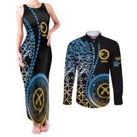 Proudly Ni-Van Sandroing Inspired Couples Matching Tank Maxi Dress and Long Sleeve Button Shirt Sanma Classic Style LT7 Colorful - Polynesian Pride
