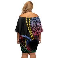 Proudly Ni-Van Sandroing Inspired Family Matching Off Shoulder Short Dress and Hawaiian Shirt Shefa Classic Style LT7 - Polynesian Pride