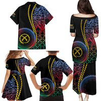 Proudly Ni-Van Sandroing Inspired Family Matching Puletasi and Hawaiian Shirt Shefa Classic Style LT7 - Polynesian Pride