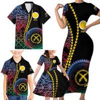 Proudly Ni-Van Sandroing Inspired Family Matching Short Sleeve Bodycon Dress and Hawaiian Shirt Shefa Classic Style