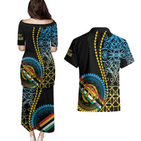 Proudly Ni-Van Sandroing Inspired Couples Matching Puletasi and Hawaiian Shirt Torba Classic Style LT7 - Polynesian Pride