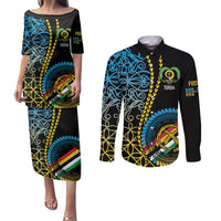 Proudly Ni-Van Sandroing Inspired Couples Matching Puletasi and Long Sleeve Button Shirt Torba Classic Style LT7 Colorful - Polynesian Pride