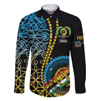 Proudly Ni-Van Sandroing Inspired Family Matching Off Shoulder Short Dress and Hawaiian Shirt Torba Classic Style LT7 Dad's Shirt - Long Sleeve Colorful - Polynesian Pride