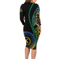 Proudly Ni-Van Sandroing Inspired Long Sleeve Bodycon Dress Tafea Classic Style