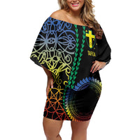 Proudly Ni-Van Sandroing Inspired Off Shoulder Short Dress Tafea Classic Style