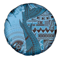Bula Fiji Spare Tire Cover Shark Tail Turquoise Masi Tapa