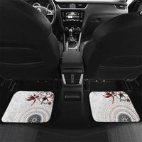 Bula Fiji Car Mats Shark Tail White Masi Tapa LT7 Set 2pcs - Back White - Polynesian Pride