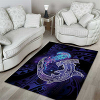 Polynesian Aumakua Area Rug Jellyfish with Shark - Polynesian Pride