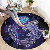 Polynesian Aumakua Round Carpet Jellyfish with Shark - Polynesian Pride