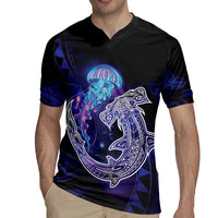Polynesian Aumakua Rugby Jersey Jellyfish with Shark LT7 - Polynesian Pride