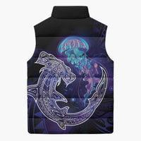 Polynesian Aumakua Sleeveless Puffer Jacket Jellyfish with Shark LT7 - Polynesian Pride