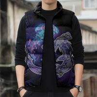 Polynesian Aumakua Sleeveless Puffer Jacket Jellyfish with Shark LT7 - Polynesian Pride