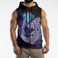 Polynesian Aumakua Sleeveless Zip Hoodie Jellyfish with Shark LT7 - Polynesian Pride