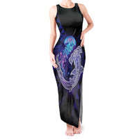 Polynesian Aumakua Tank Maxi Dress Jellyfish with Shark - Polynesian Pride