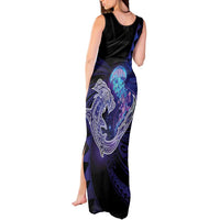 Polynesian Aumakua Tank Maxi Dress Jellyfish with Shark - Polynesian Pride