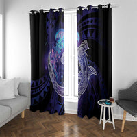 Polynesian Aumakua Window Curtain Jellyfish with Shark - Polynesian Pride