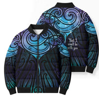 Aotearoa Maori Te Whai Rahi Bomber Puffer Jacket Tala - Nowhere You Could Go That I Won't Be With You - Polynesian Pride