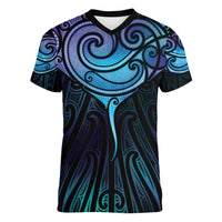 Aotearoa Maori Te Whai Rahi Women V-Neck T-Shirt Tala - Nowhere You Could Go That I Won't Be With You - Polynesian Pride