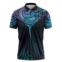 Aotearoa Maori Te Whai Rahi Zipper Polo Shirt Tala - Nowhere You Could Go That I Won't Be With You - Polynesian Pride