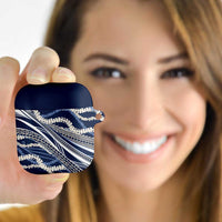 Polynesian Puakeniken Pikake Twisted Lei AirPods Case Navy Blue LT7 - Polynesian Pride