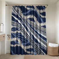 Polynesian Puakeniken Pikake Twisted Lei Bathroom Set Navy Blue - Polynesian Pride