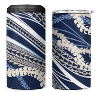 Polynesian Puakeniken Pikake Twisted Lei 4 in 1 Can Cooler Tumbler Navy Blue LT7 One Size: 16 oz Navy Blue - Polynesian Pride
