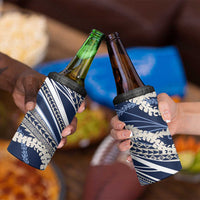 Polynesian Puakeniken Pikake Twisted Lei 4 in 1 Can Cooler Tumbler Navy Blue LT7 - Polynesian Pride
