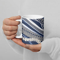 Polynesian Puakeniken Pikake Twisted Lei Ceramic Mug Navy Blue LT7 - Polynesian Pride