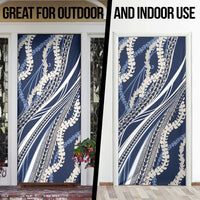 Polynesian Puakeniken Pikake Twisted Lei Door Cover Navy Blue LT7 - Polynesian Pride