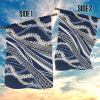 Polynesian Puakeniken Pikake Twisted Lei Garden Flag Navy Blue - Polynesian Pride