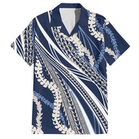 Polynesian Puakeniken Pikake Twisted Lei Hawaiian Shirt Navy Blue LT7 Navy Blue - Polynesian Pride