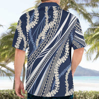 Polynesian Puakeniken Pikake Twisted Lei Hawaiian Shirt Navy Blue LT7 - Polynesian Pride