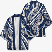Polynesian Puakeniken Pikake Twisted Lei Kimono Navy Blue - Polynesian Pride