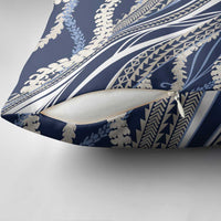 Polynesian Puakeniken Pikake Twisted Lei Pillow Cover Navy Blue - Polynesian Pride
