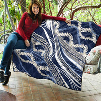 Polynesian Puakeniken Pikake Twisted Lei Quilt Navy Blue - Polynesian Pride