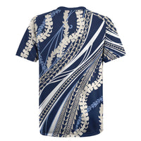 Polynesian Puakeniken Pikake Twisted Lei Rugby Jersey Navy Blue LT7 - Polynesian Pride