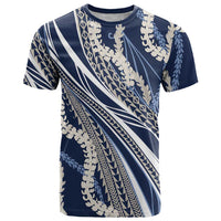 Polynesian Puakeniken Pikake Twisted Lei T Shirt Navy Blue LT7 Navy Blue - Polynesian Pride
