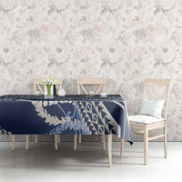 Polynesian Puakeniken Pikake Twisted Lei Tablecloth Navy Blue LT7 - Polynesian Pride