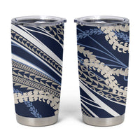 Polynesian Puakeniken Pikake Twisted Lei Tumbler Cup Navy Blue LT7 Navy Blue - Polynesian Pride