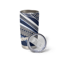 Polynesian Puakeniken Pikake Twisted Lei Tumbler Cup Navy Blue LT7 - Polynesian Pride